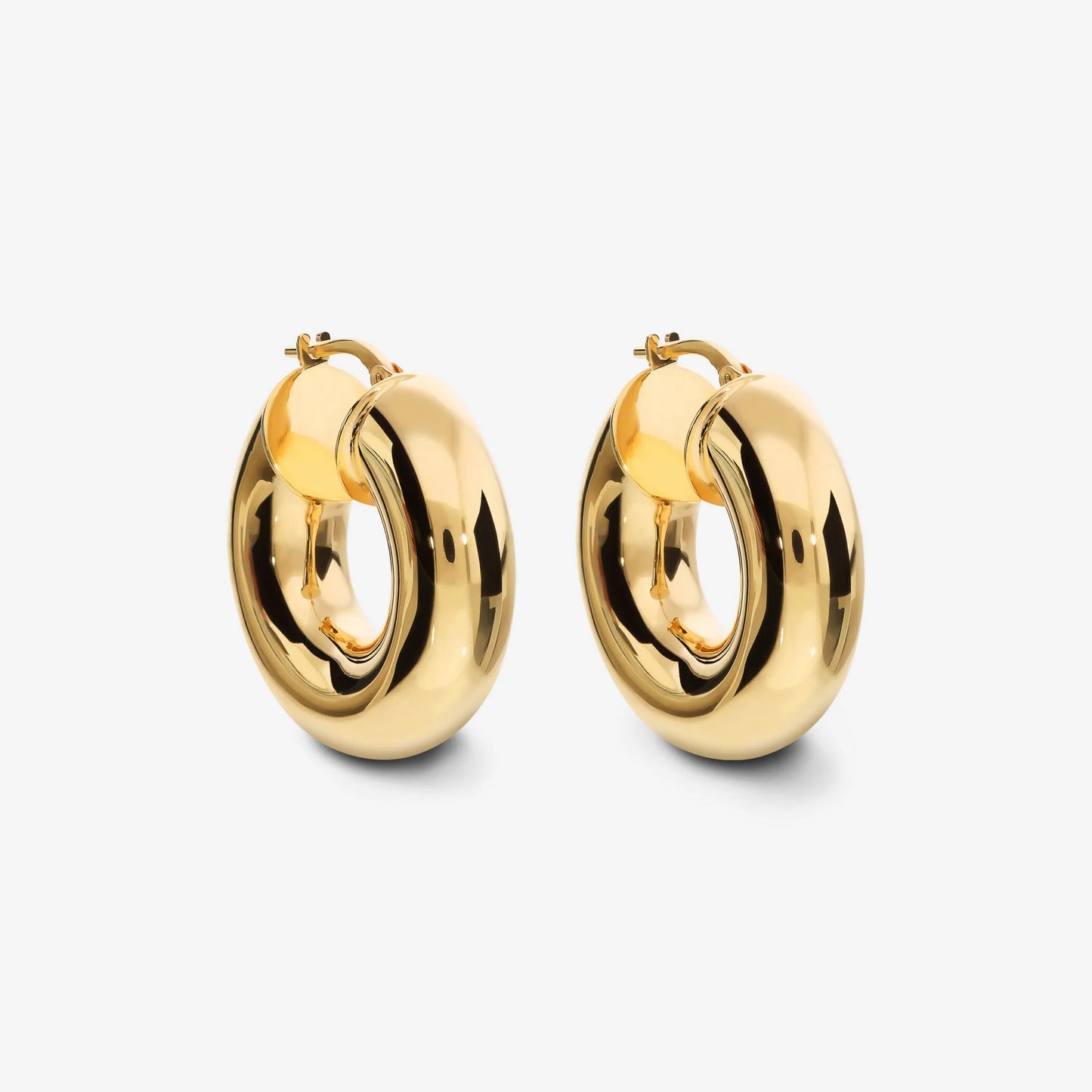 Orecchini a Cerchio Maxi in Argento 925 placcato Oro Giallo 18Kt