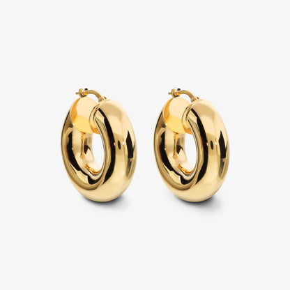 Orecchini a Cerchio Maxi in Argento 925 placcato Oro Giallo 18Kt