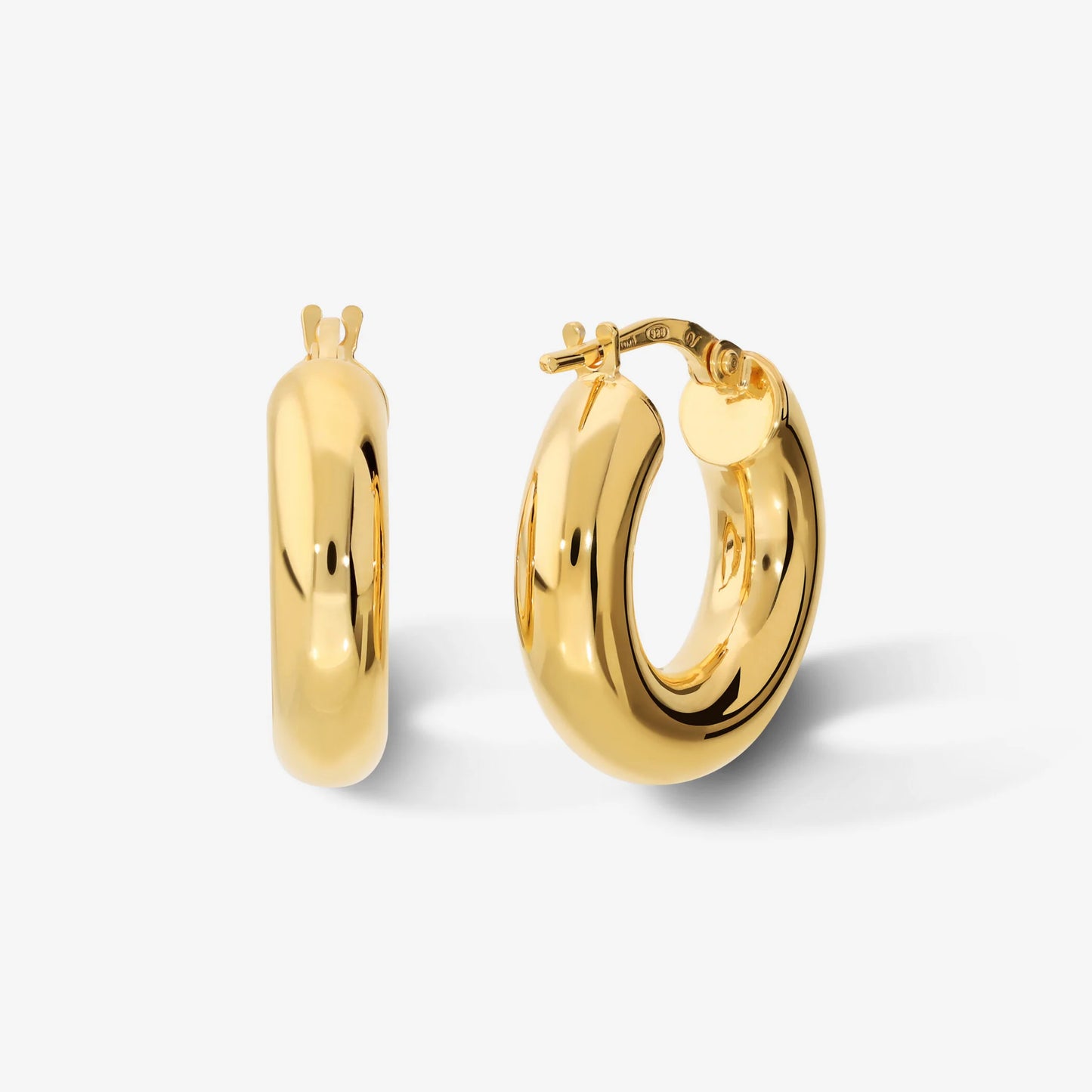 Orecchini a Cerchio in Argento 925 placcato Oro Giallo 18Kt