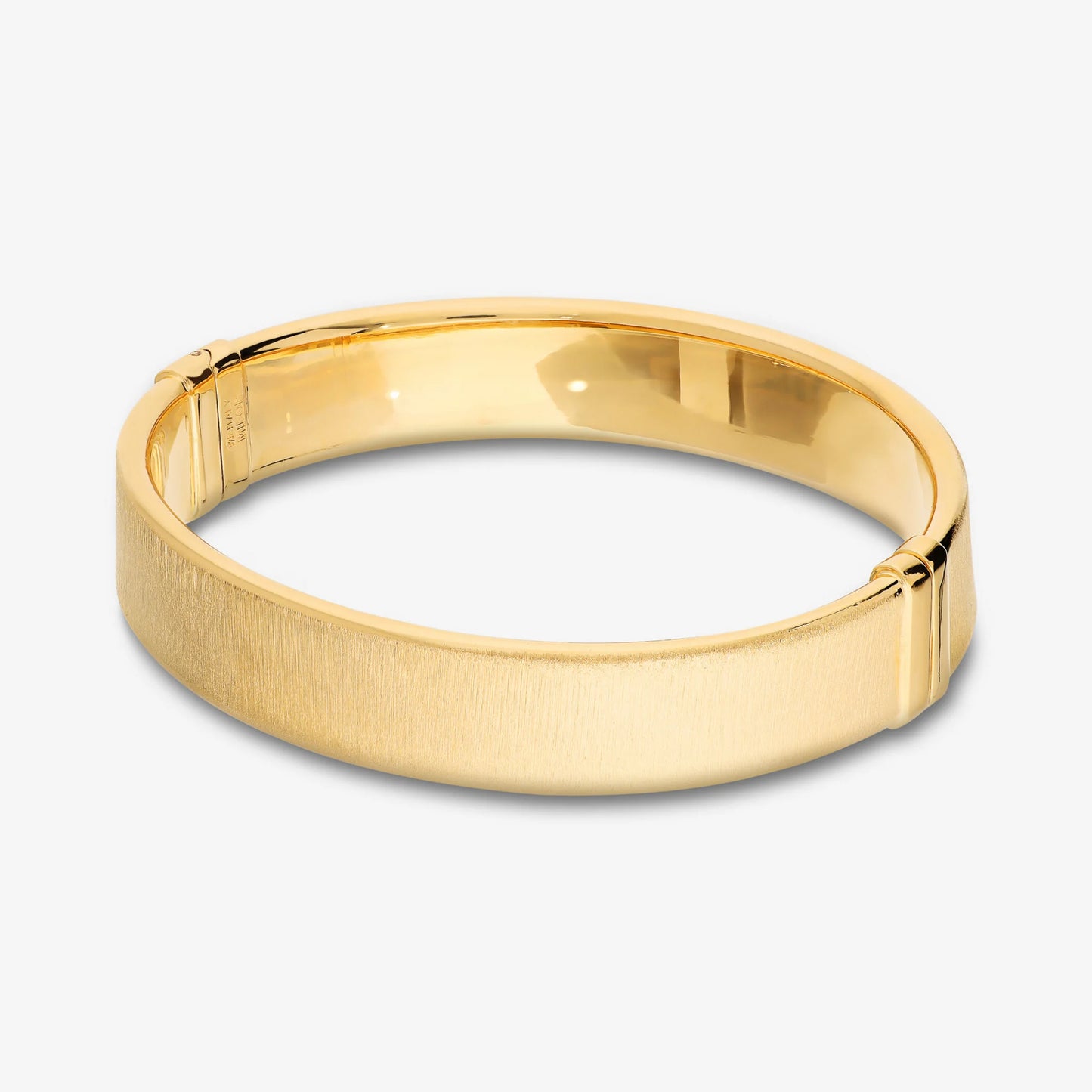 Bracciale Rigido Satinato in Argento 925 placcato Oro Giallo 18Kt