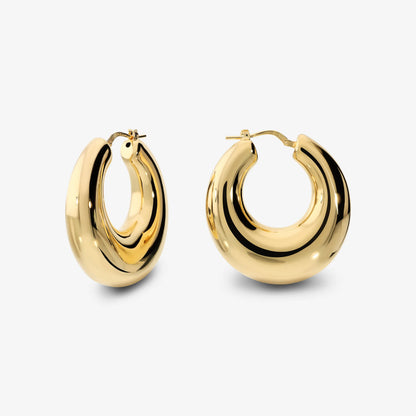 Orecchini a Cerchio Graduati in Argento 925 placcato Oro Giallo 18Kt