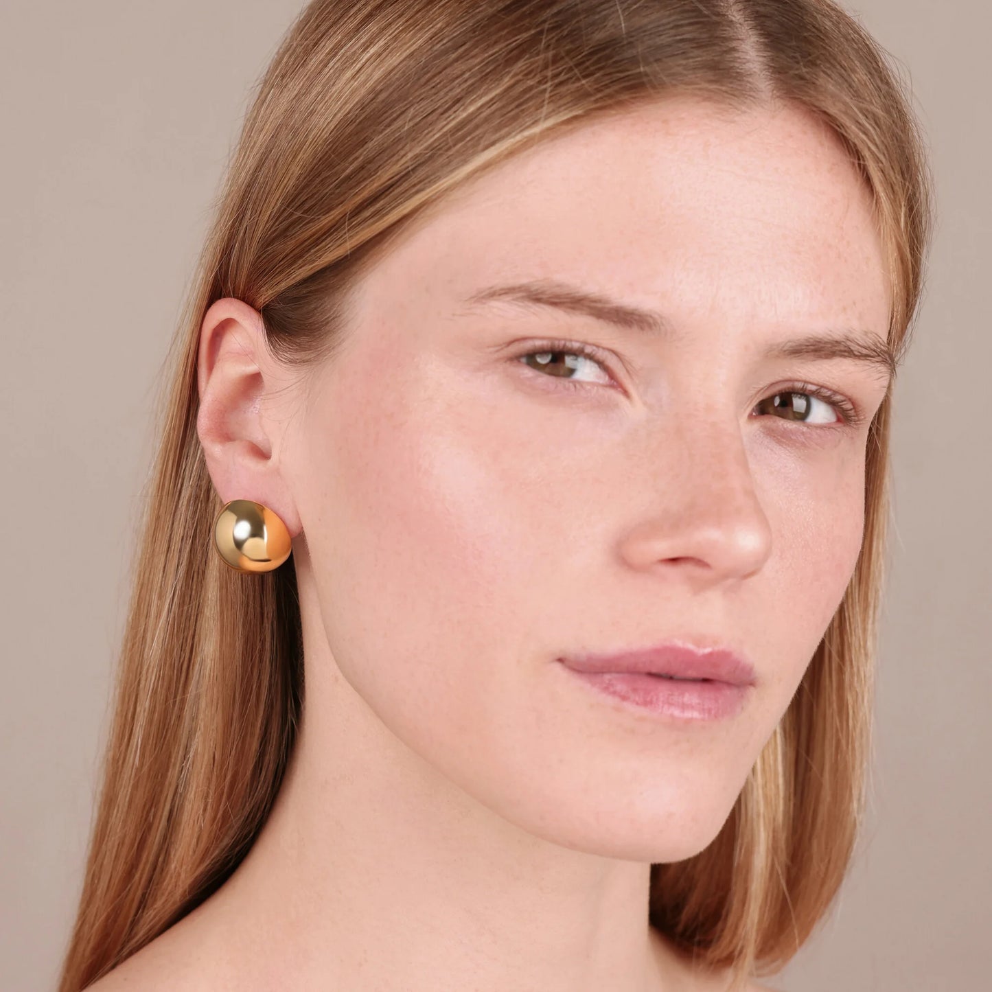 Orecchini a Sfera Lucidi in Argento 925 placcato Oro Giallo 18Kt - 20mm