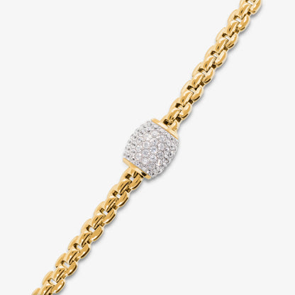 Bracciale Maglia Veneziana in Argento 925 placcato Oro Giallo 18Kt con Pavé di Cubic Zirconia