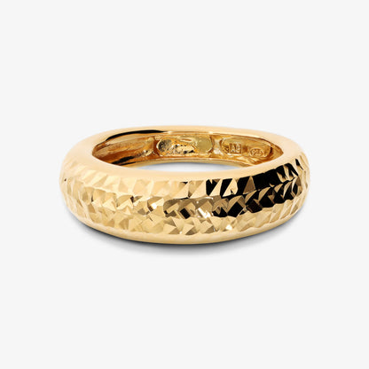 Anello Graduato Diamantato in Argento 925 placcato Oro Giallo 18Kt