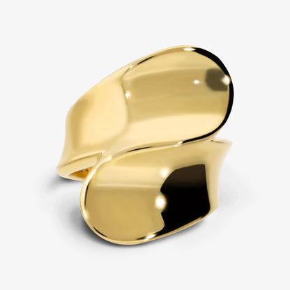 Anello Contrarié in Argento 925 placcato Oro Giallo 18Kt