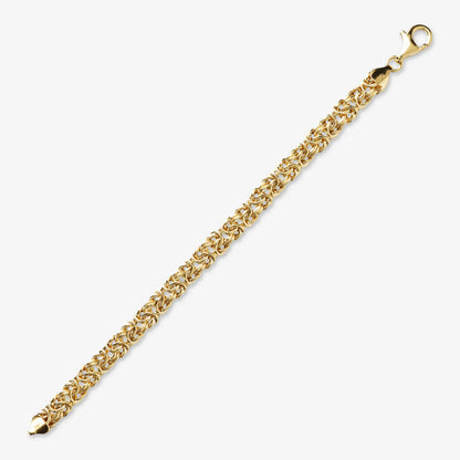 Bracciale Maglia Bizantina in Argento 925 placcato Oro Giallo 18Kt