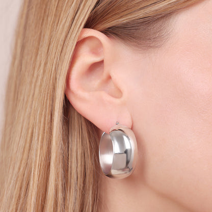 Orecchini a Cerchio in Argento 925 placcato Platino