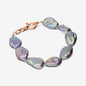 Bracelet en argent 925 plaqué or rose 18 carats avec perles d'eau douce baroques Peacock Ø 17 mm