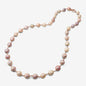 Collana Lunga in Argento 925 placcato Oro Rosa 18Kt con Perle Ming Multicolor d'Acqua Dolce Ø 11/12 mm