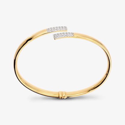 Bracciale Rigido Contrarié in Argento 925 con Pavé di Cubic Zirconia