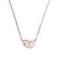 Collana Catena Forzatina con Doppio Pendente Smaltato Cuore e Maglia Ovale