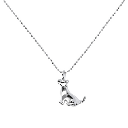 Collana Maglia a Palline in Argento 925 placcato Platino con Ciondolo Animale