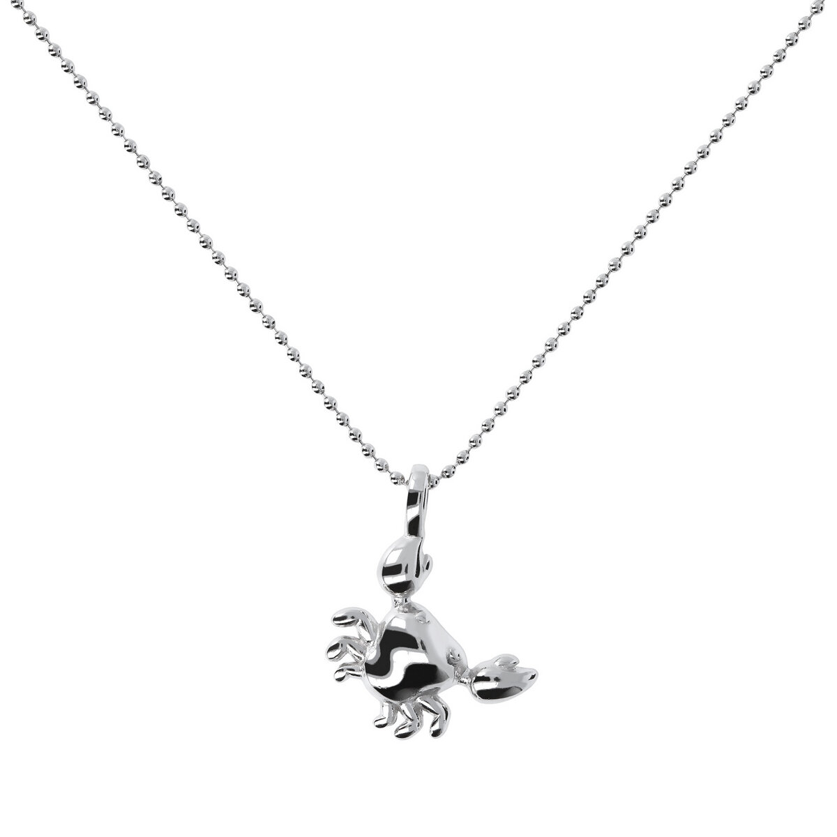Collana Maglia a Palline in Argento 925 placcato Platino con Ciondolo Animale