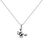 Collana Maglia a Palline in Argento 925 placcato Platino con Ciondolo Animale