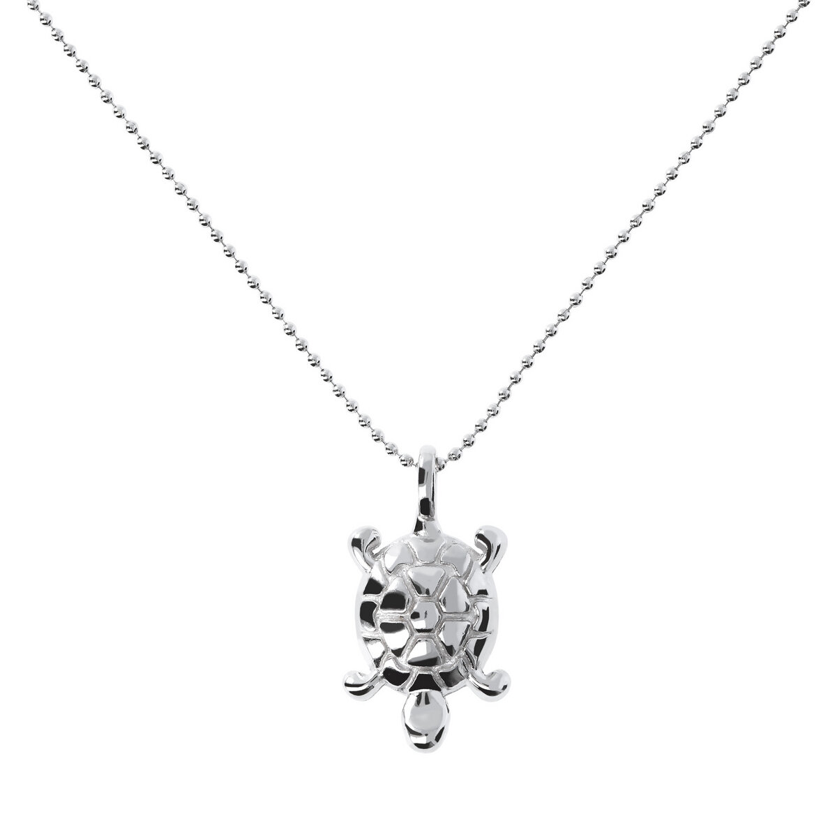 Collana Maglia a Palline in Argento 925 placcato Platino con Ciondolo Animale