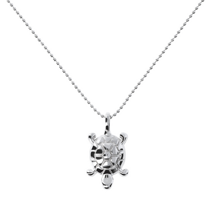 Collana Maglia a Palline in Argento 925 placcato Platino con Ciondolo Animale