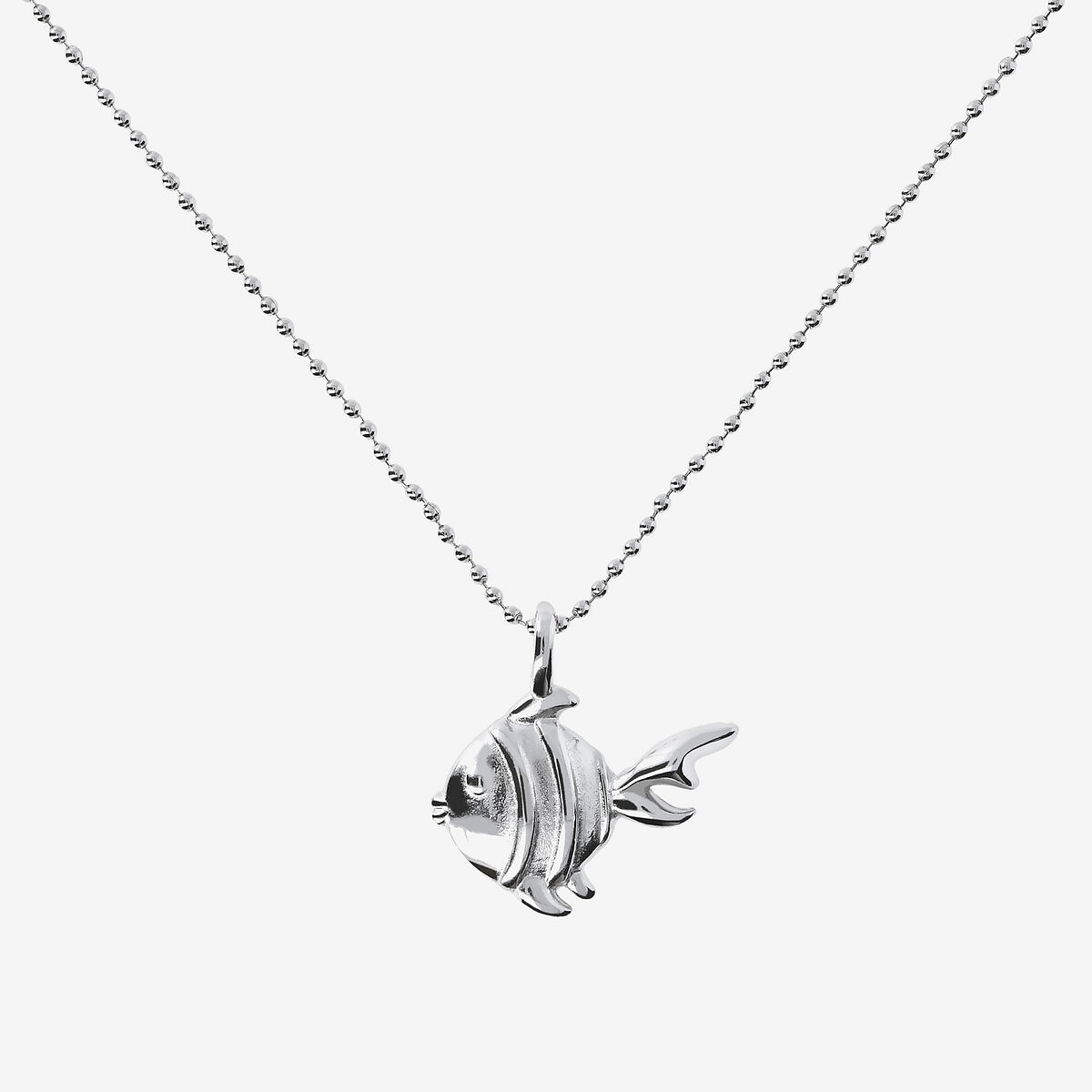 Collana Maglia a Palline in Argento 925 placcato Platino con Ciondolo Animale