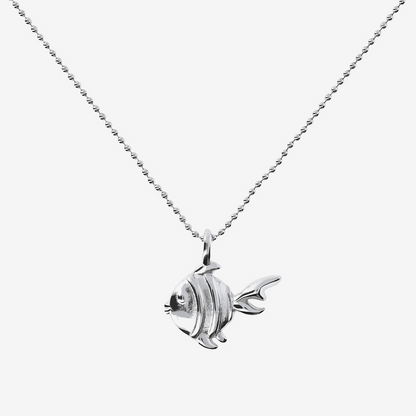 Collana Maglia a Palline in Argento 925 placcato Platino con Ciondolo Animale