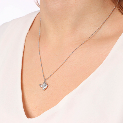 Collana Maglia a Palline in Argento 925 placcato Platino con Ciondolo Animale