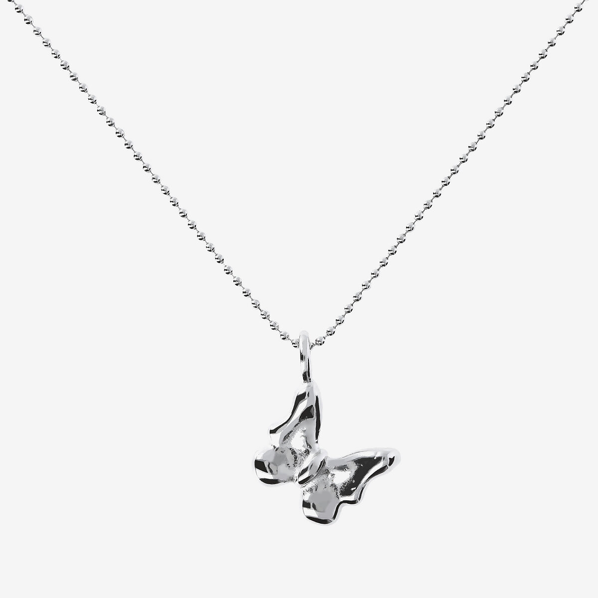 Collana Maglia a Palline in Argento 925 placcato Platino con Ciondolo Animale
