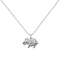 Collana Maglia a Palline in Argento 925 placcato Platino con Ciondolo Animale