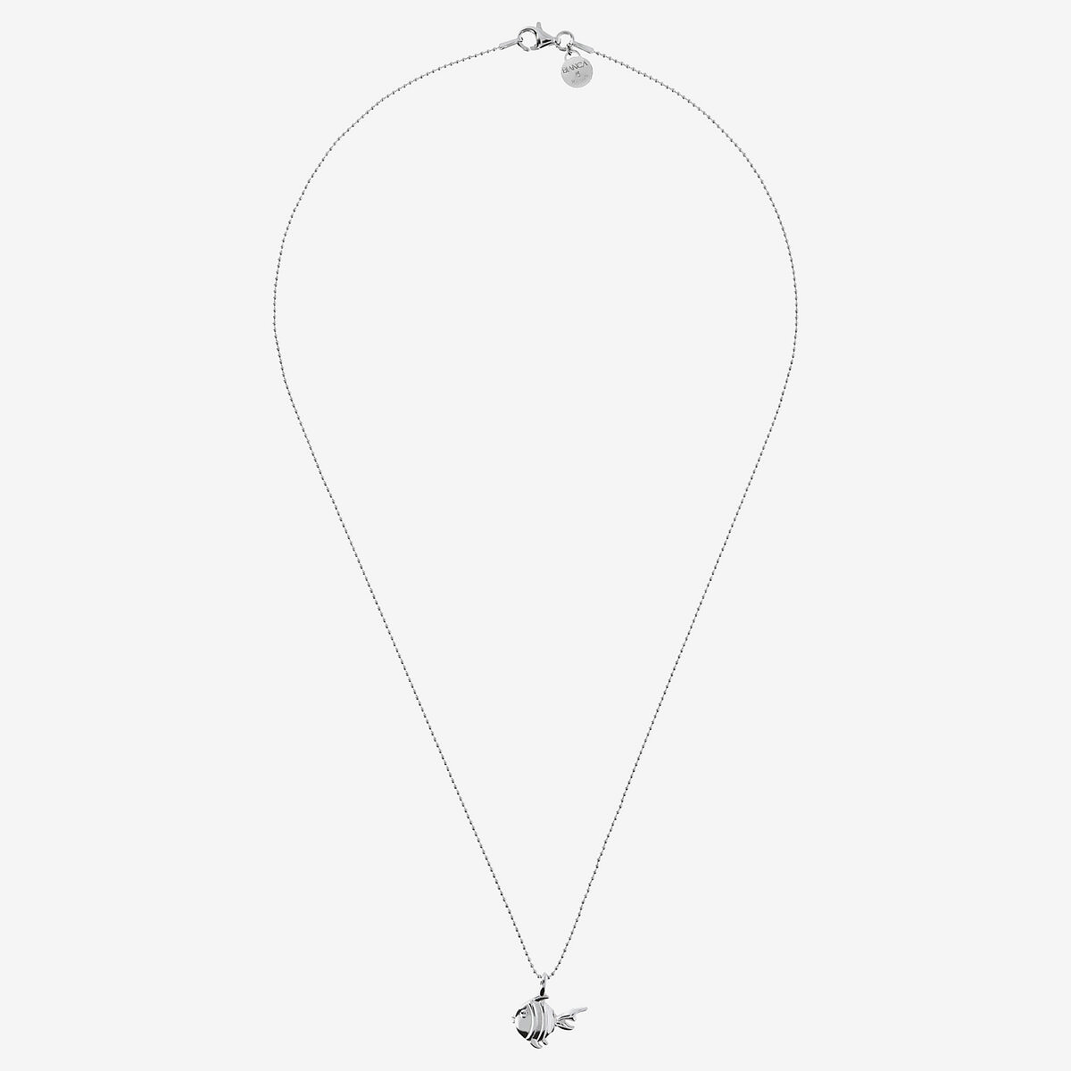 Collana Maglia a Palline in Argento 925 placcato Platino con Ciondolo Animale