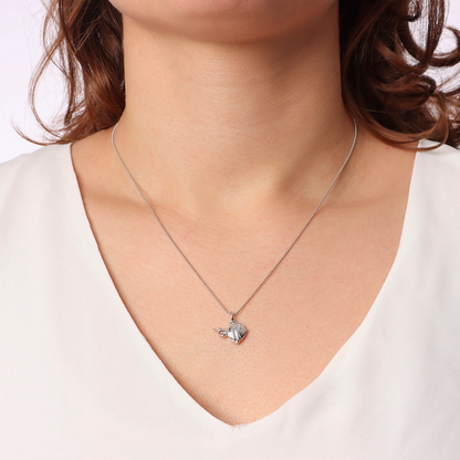 Collana Maglia a Palline in Argento 925 placcato Platino con Ciondolo Animale