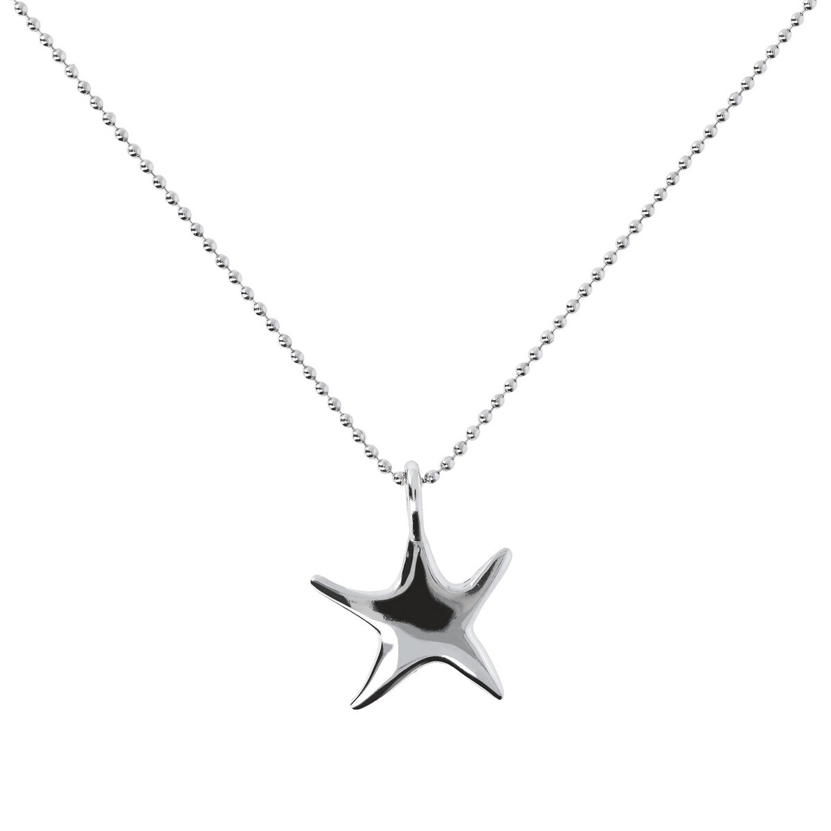 Collana Maglia a Palline in Argento 925 placcato Platino con Ciondolo Animale