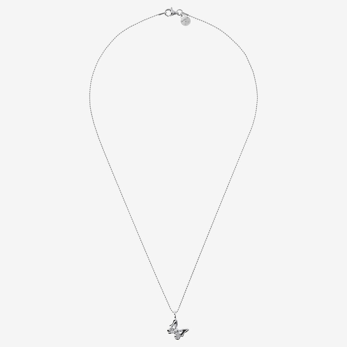 Collana Maglia a Palline in Argento 925 placcato Platino con Ciondolo Animale