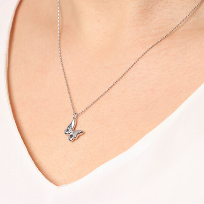 Collana Maglia a Palline in Argento 925 placcato Platino con Ciondolo Animale