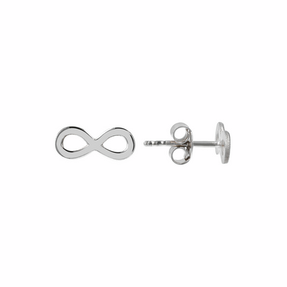Orecchini a Bottone in Argento 925 placcato Platino