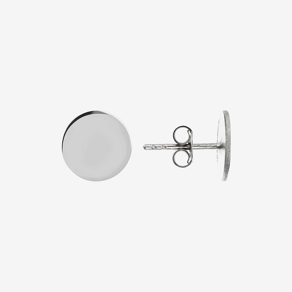 Orecchini a Bottone in Argento 925 placcato Platino
