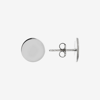 Orecchini a Bottone in Argento 925 placcato Platino