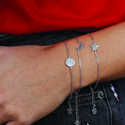 Bracciale con Charm in Argento 925 placcato Platino