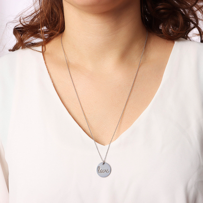 Collana Catena Forzatina in Argento 925 placcato Platino con Pendente Scritta
