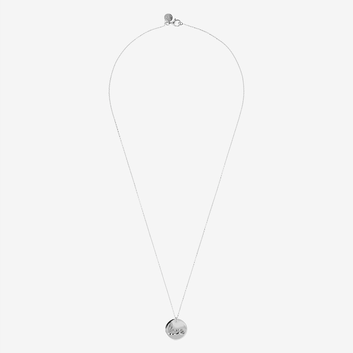 Collana Catena Forzatina in Argento 925 placcato Platino con Pendente Scritta