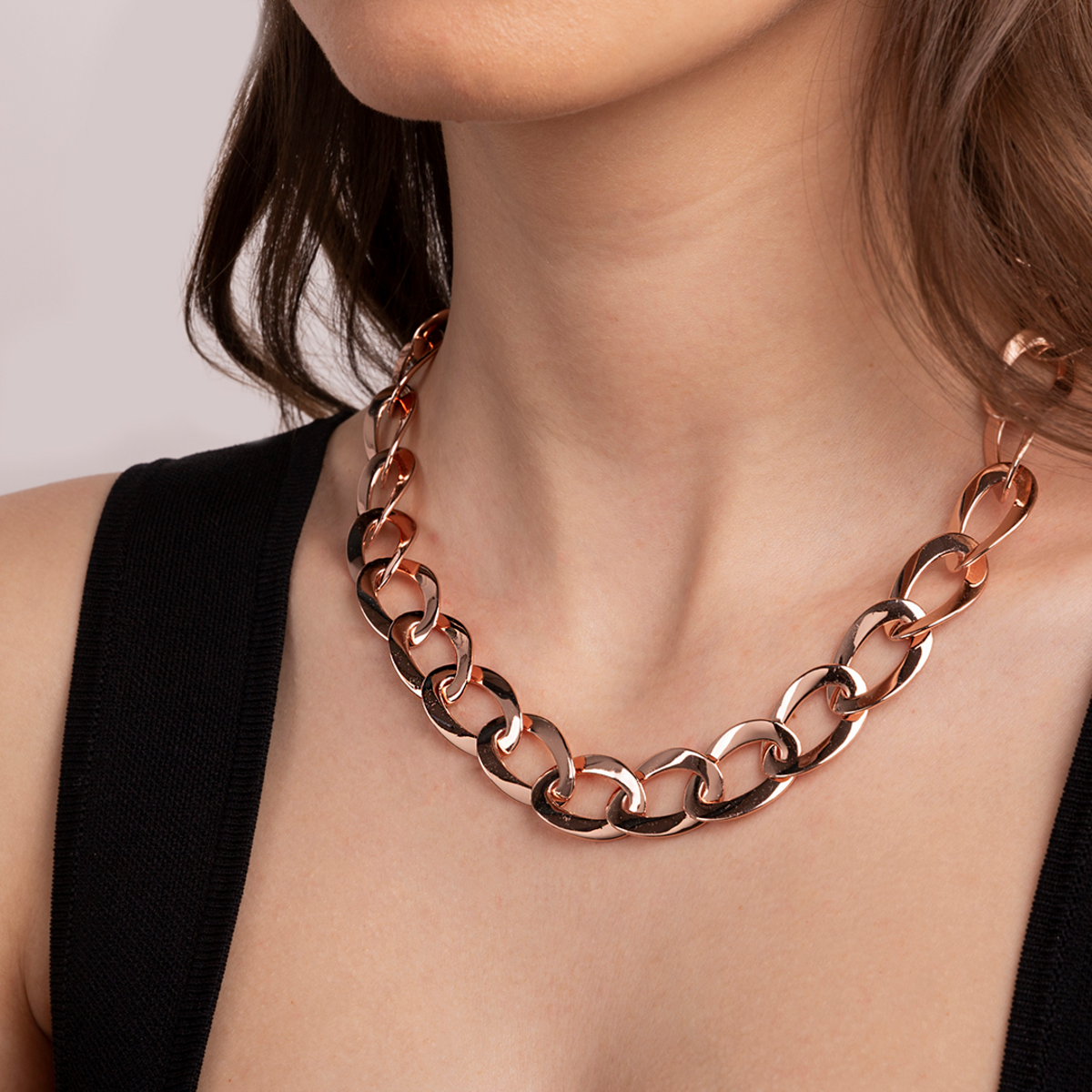 Collana con Catena Grumetta Maxi Maglie Lucide
