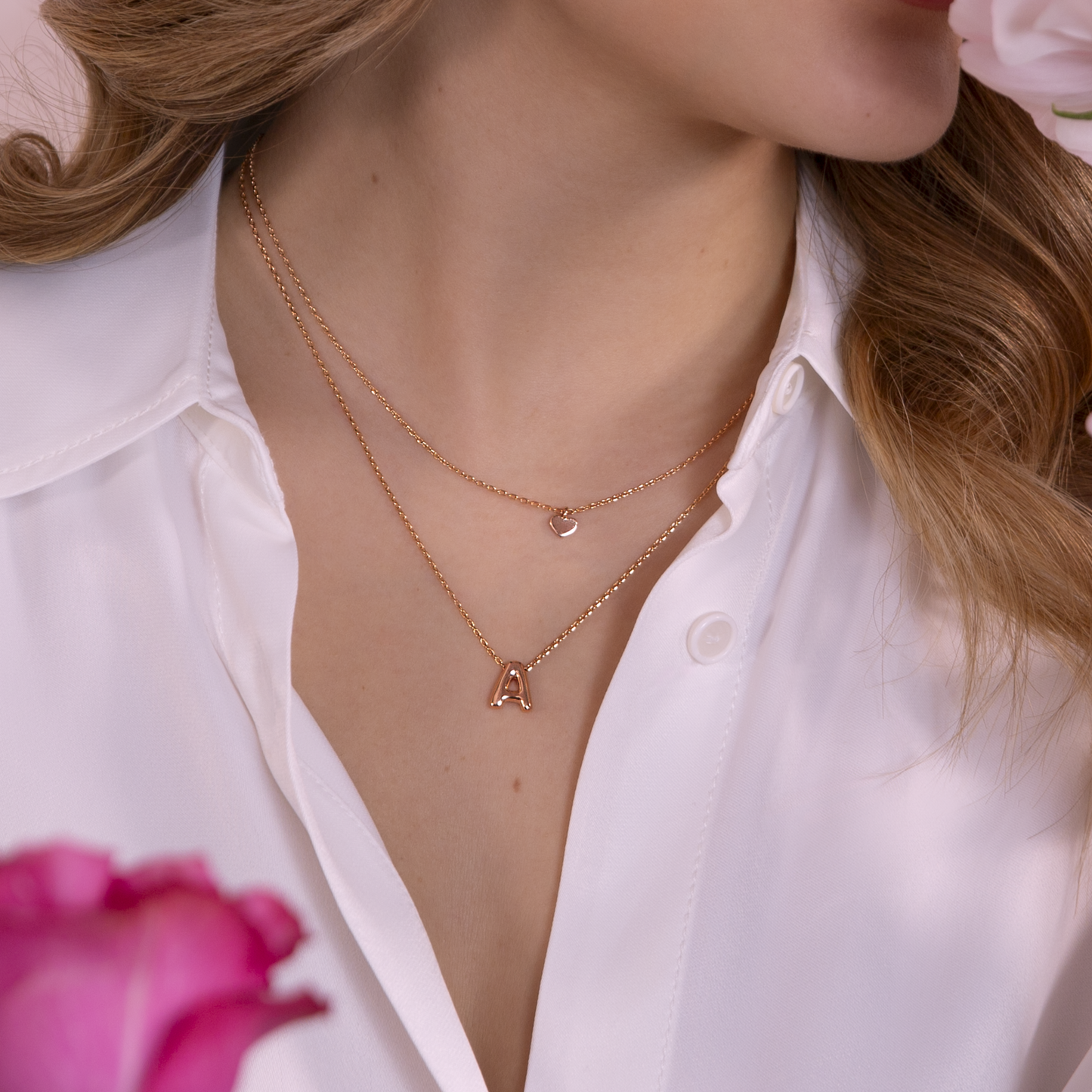 BRONZALLURE-DOUBLE CHAIN WITH ABC LETTERS