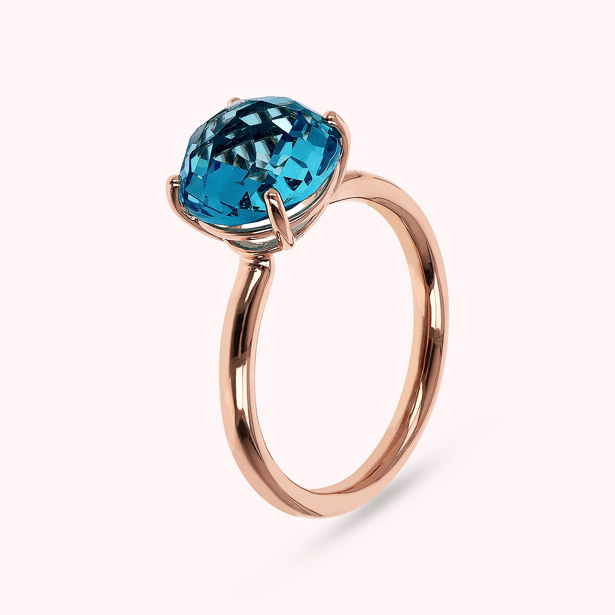 Anello Cocktail con Prisma Gem Tonda Taglio Mosaico