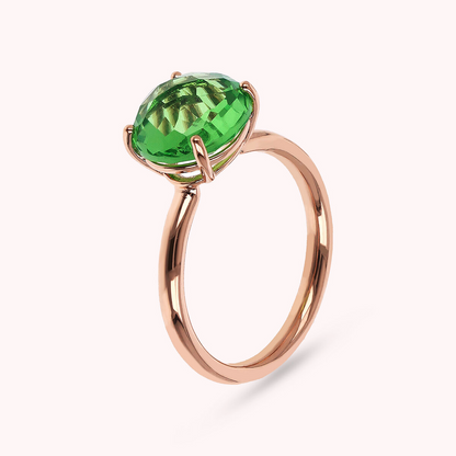 Anello Cocktail con Prisma Gem Tonda Taglio Mosaico