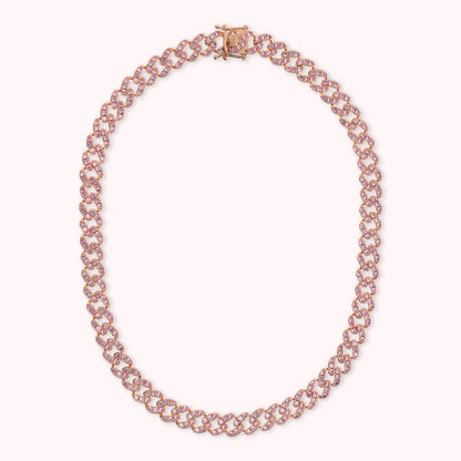 Collier ras du cou à chaîne carrée avec pavé de zircones cubiques