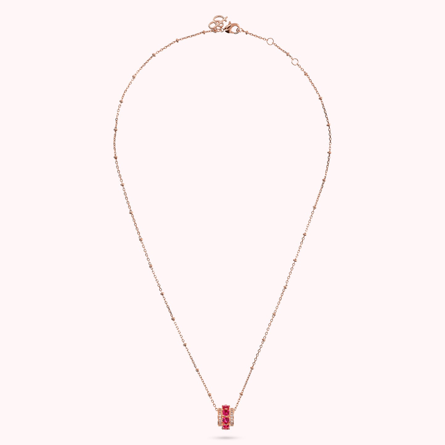 Collana con Pendente a Rondella e Cuori in Cubic Zirconia