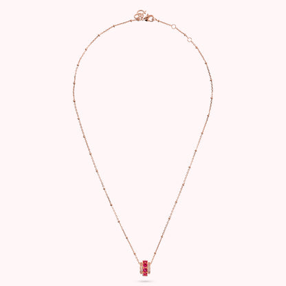 Collana con Pendente a Rondella e Cuori in Cubic Zirconia