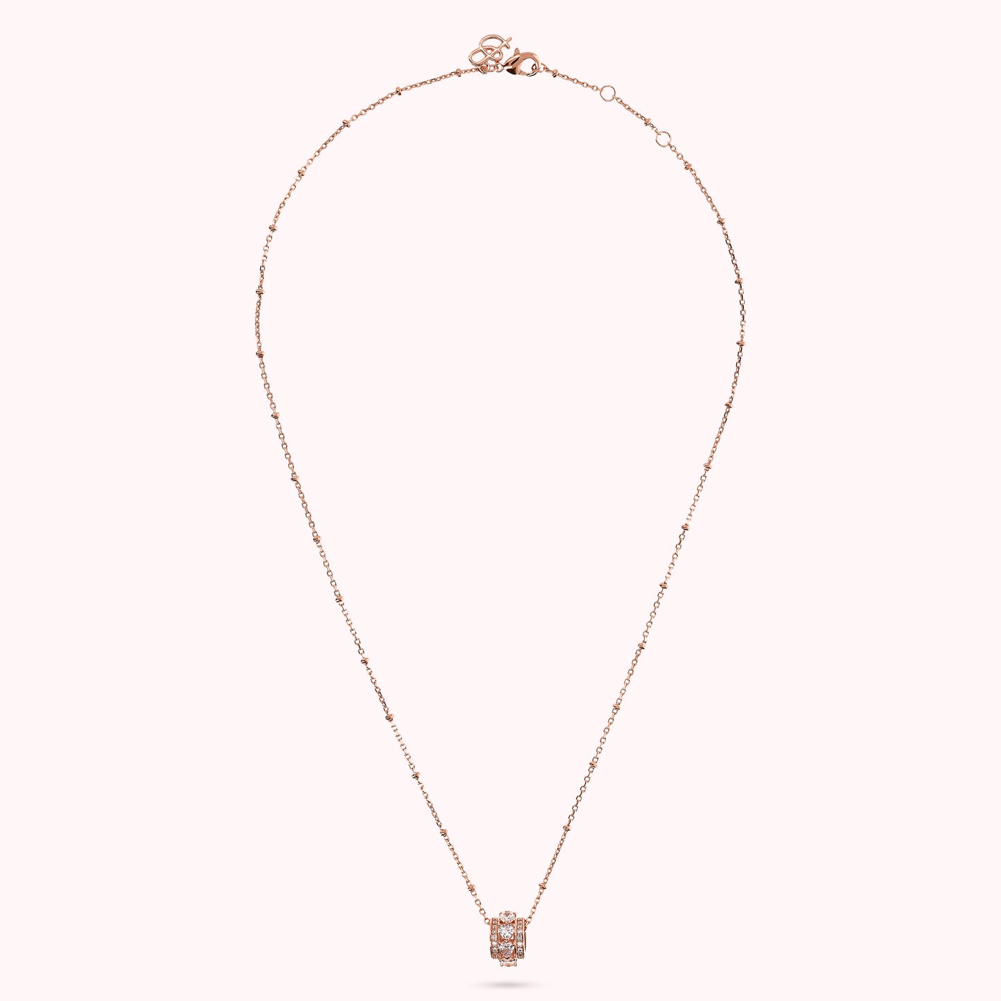 Collana con Pendente a Rondella e Cuori in Cubic Zirconia