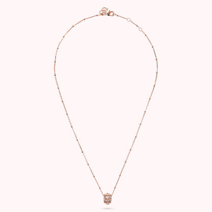 Collana con Pendente a Rondella e Cuori in Cubic Zirconia