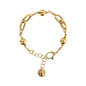 Bracciale Golden con Maglie Ovali Intrecciate e Bead Lucide