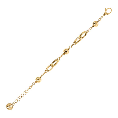 Bracciale Golden con Maglie Ovali Intrecciate e Bead Lucide
