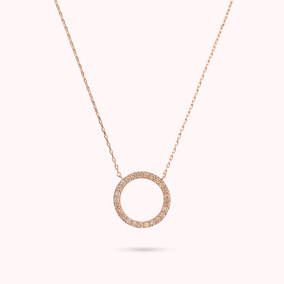 Collana con Pendente ad Anello in Cubic Zirconia