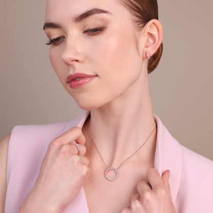 Collana con Pendente ad Anello in Cubic Zirconia