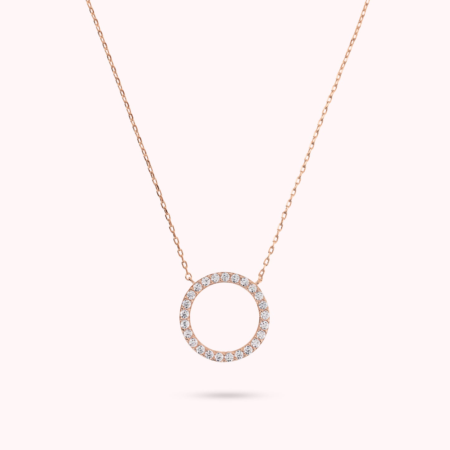 Collana con Pendente ad Anello in Cubic Zirconia